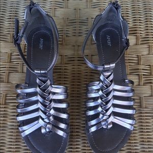 Silver braided sandals!